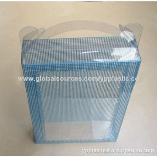 Clear PVC box with handle, customized sizes and prints are accepted, 15yrs manufacturer